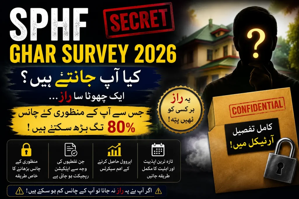 SPHF Ghar Survey 2026 ka secret tareeqa jis se ghar milne ke chances 80 percent tak barh sakte hain