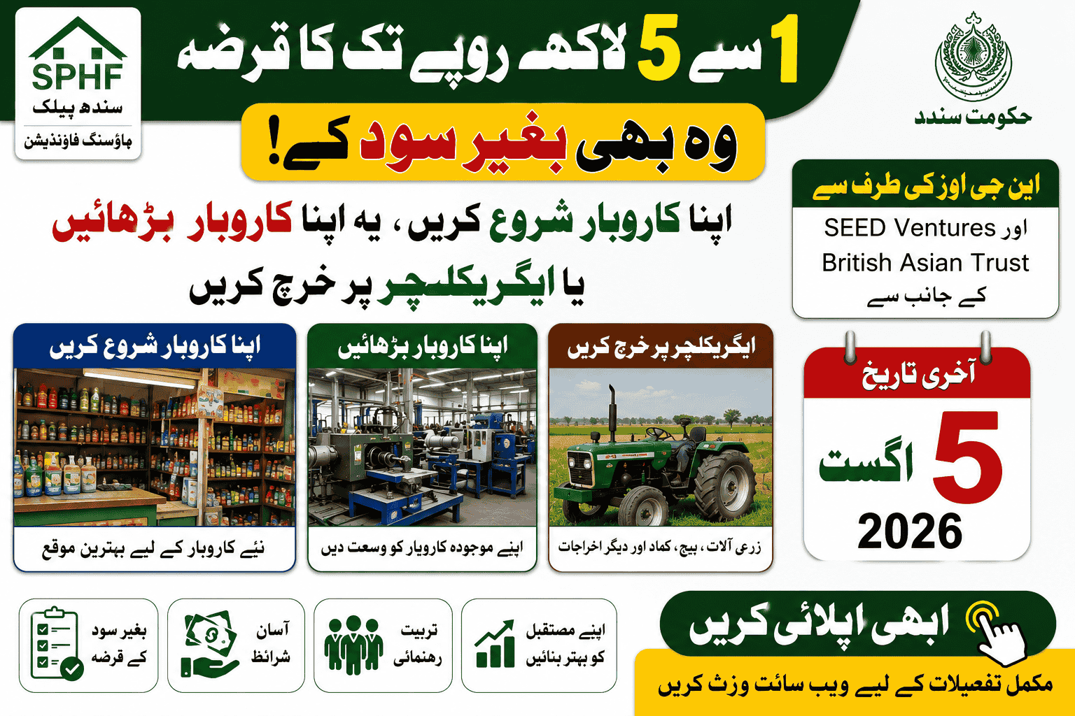 Sindh Sarmaya 2026 5 لاکھ بلا سود قرض
