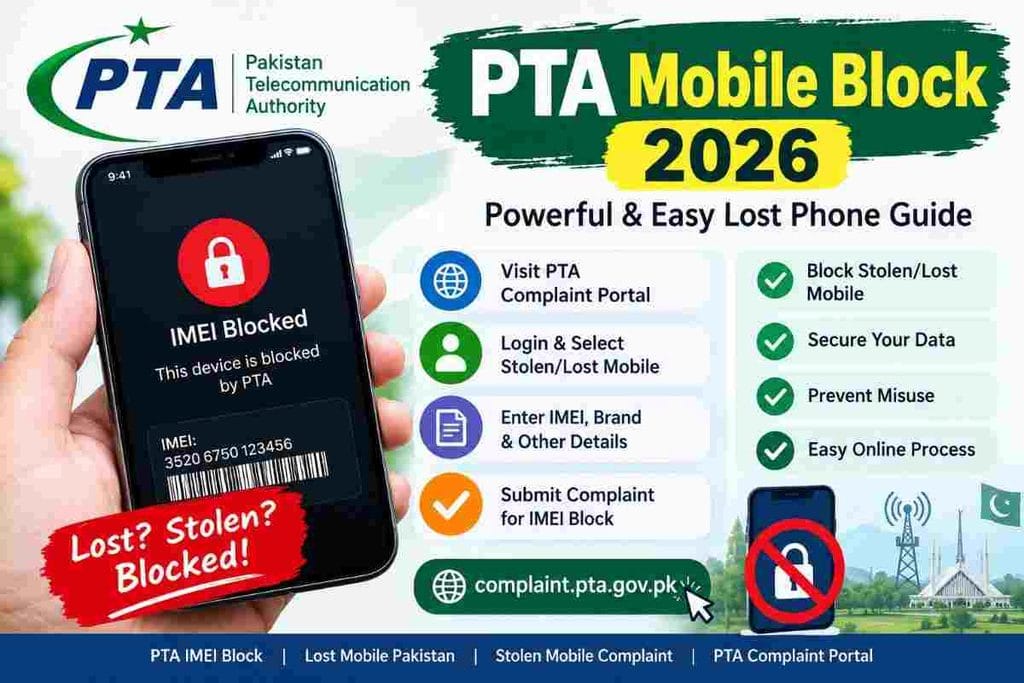 PTA Mobile Block 2026 lost stolen mobile complaint