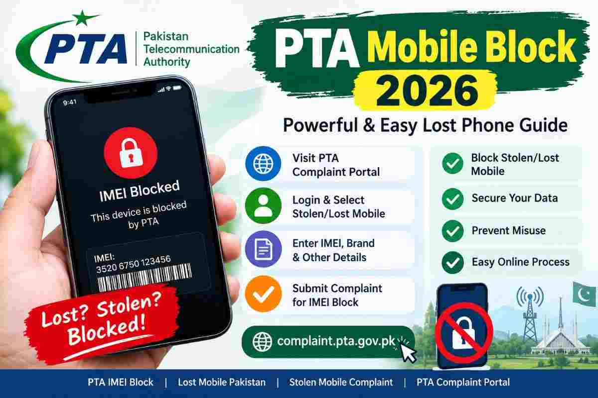 PTA Mobile Block 2026 lost stolen mobile complaint
