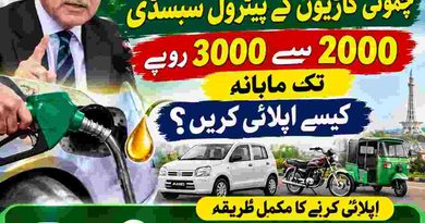 Pakistan Petrol Subsidy 2026 small vehicles 2000 to 3000 rupees monthly
