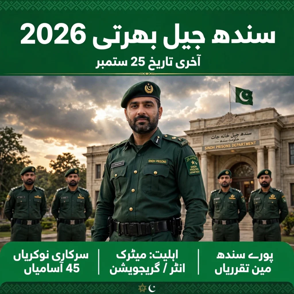 Sindh Prison Jobs 2026 - سندھ جیل بھرتی 45 آسامیاں
