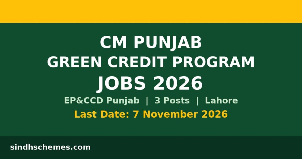CM Punjab Green Credit Program Jobs 2026